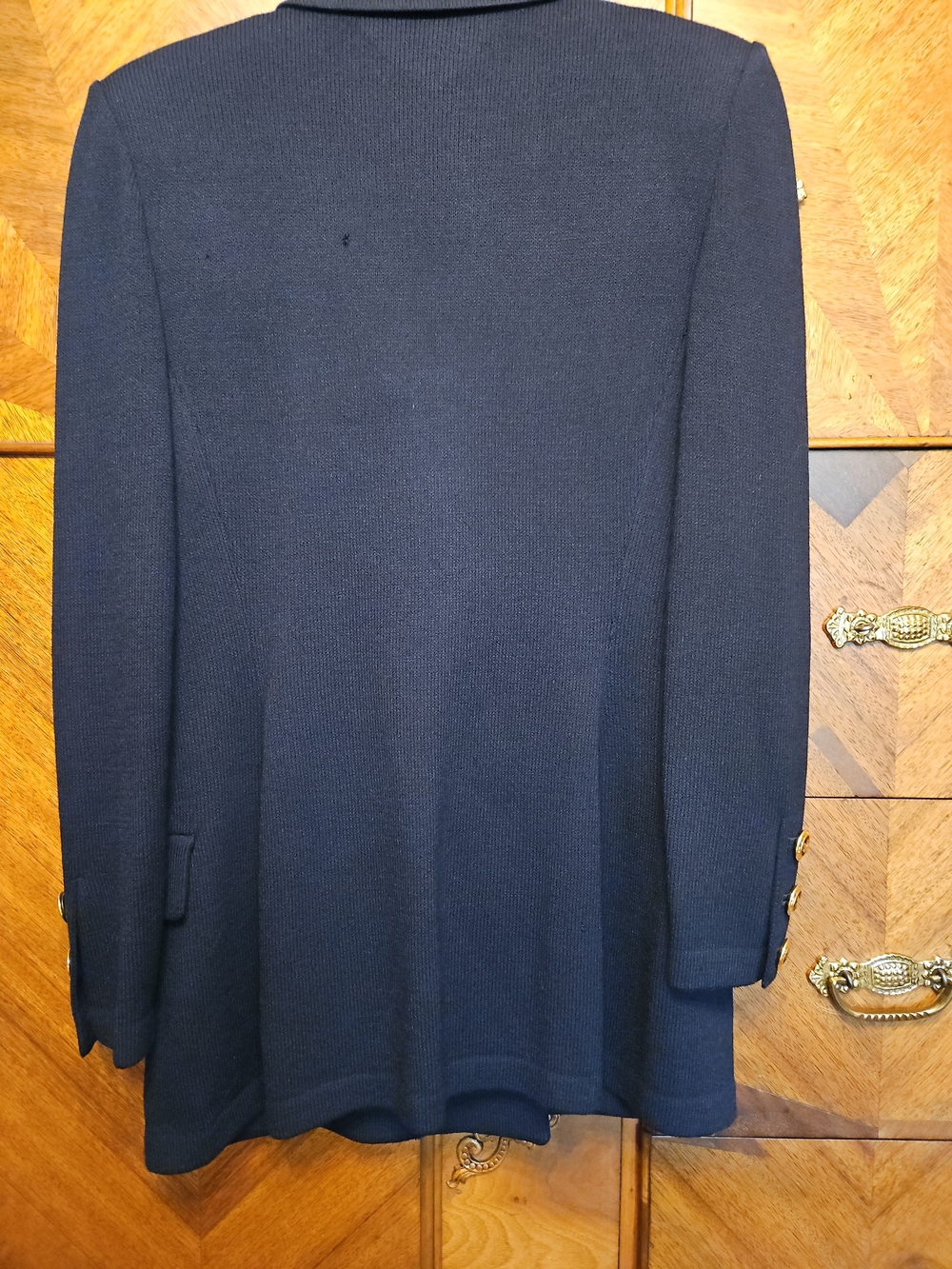 St. John Collection Black Size 12 Double-Breasted Knit Blazer - Picture 6 of 9